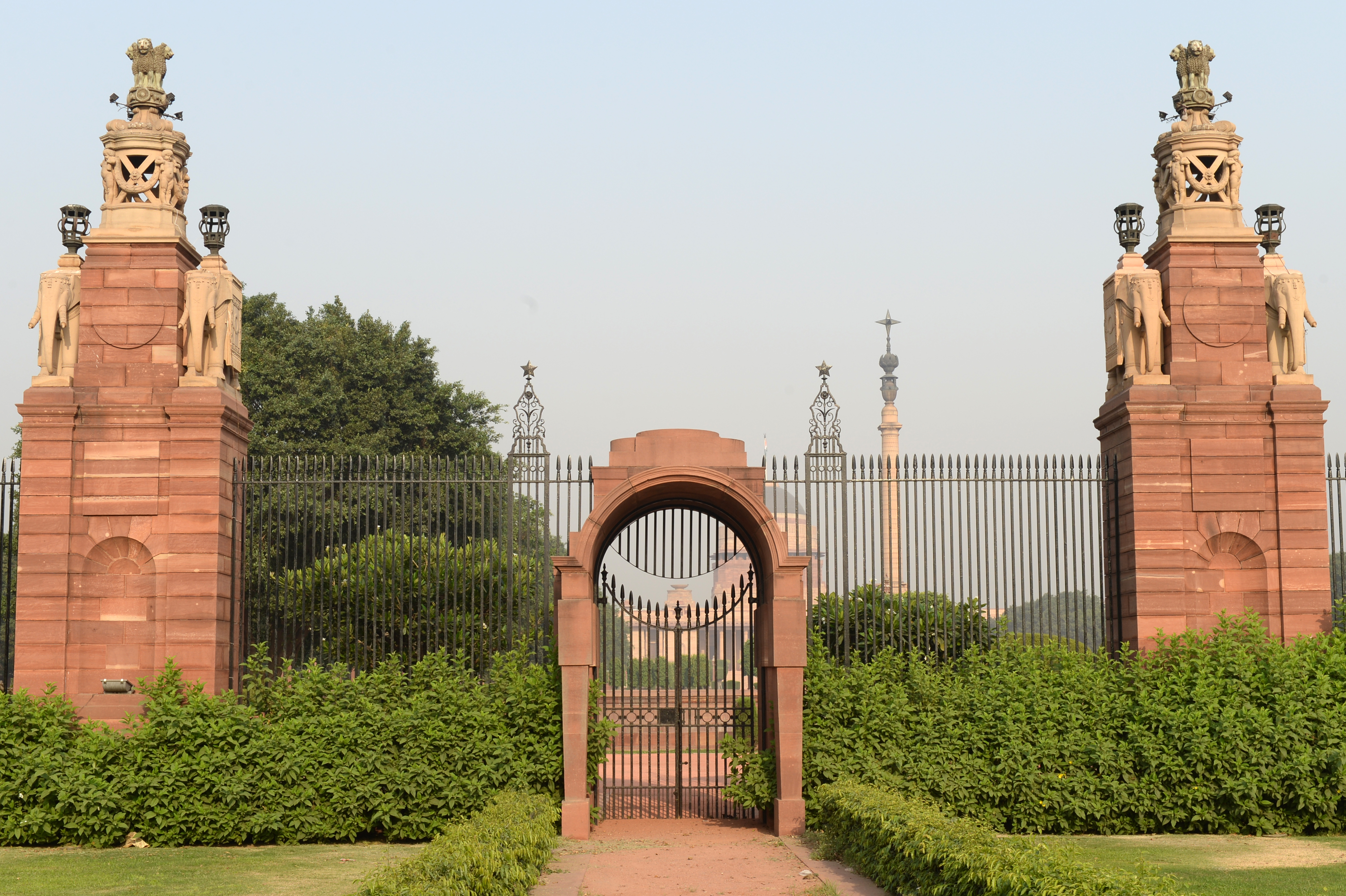 The main gate of Rashtrapati Bhavan