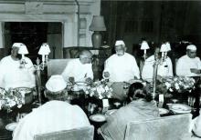 C. Rajagopalachari hosting dinner for Members of the Provisional Council, New Delhi