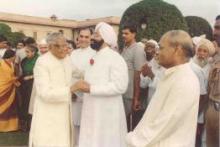 President R. Venkataraman hosting At-Home on the eve of Independence day