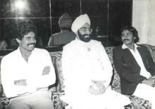 President Gaini Zail Singh Hosting a Reception at Rashtrapati Bhavan for cricket teams of Sri Lanka and India