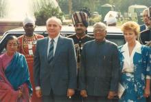 President R. Venkataraman receiving H.E. Mr. Mikhail Gorbachev, President of USSR, at Rashtrapati Bhavan