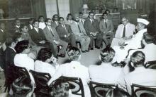 President Dr. Rajendra Prasad with the outgoing probationers of the Indian Administrative Service Training School at Rashtrapati Bhavan