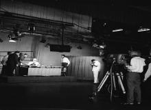 President Dr. Zakir Husain visiting All India Radio Station, at Parliament Street.