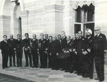 President V.V. Giri in a group photo with senior Naval Officers