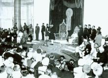 Swearing-in Ceremony of Dr. Rajendra Prasad as the first President of India at the Durbar Hall, Government House, New Delhi