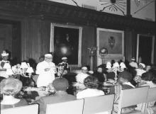 President Dr. Zakir Husain addressing at the banquet hosted in honour of H.E. Dr. Kenneth D. Kaunda, President of the Republic of Zambia, at Rashtrapati Bhavan.