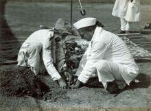 The President planting a tree in the President’s Estate on the occasion of Vana-Mahotsava