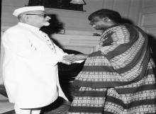 President Dr. Zakir Husain meeting with H.E. Dr. Kenneth D. Kaunda, President of the Republic of Zambia, at Rashtrapati Bhavan.