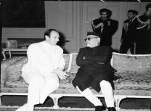 President Dr. Zakir Husain meeting with His Highness the Aga Khan, at Rashtrapati Bhavan.