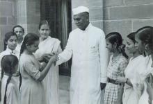 President Dr. Rajendra Prasad celebrating Raksha Bandhan at Rashtrapati Bhavan