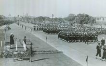 President Dr. Rajendra Prasad taking salute on the Republic Day