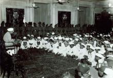 President Dr. Rajendra Prasad replying to staff greetings on the occasion of Dussehra