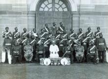 President Dr. Rajendra Prasad with the Rashtrapati Bhavan Band Regiment