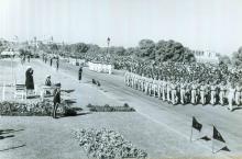 President Dr. Rajendra Prasad taking salute on Republic Day