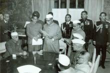 President Dr. Rajendra Prasad administrating the oath of Office to Shri K.D. Malaviya