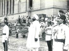 President Gaini Zail Singh at Rashtrapati Bhavan Forecourt
