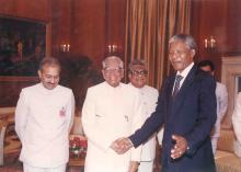 President R. Venkataraman receiving Dr. Nelson Mandela at Rashtrapati Bhavan