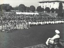 President Dr. Radhakrishnan with the National Cadet Corps at Mughal Gardens