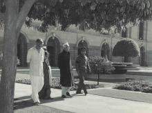 President Dr. Radhakrishnan walking in the Mughal Gardens
