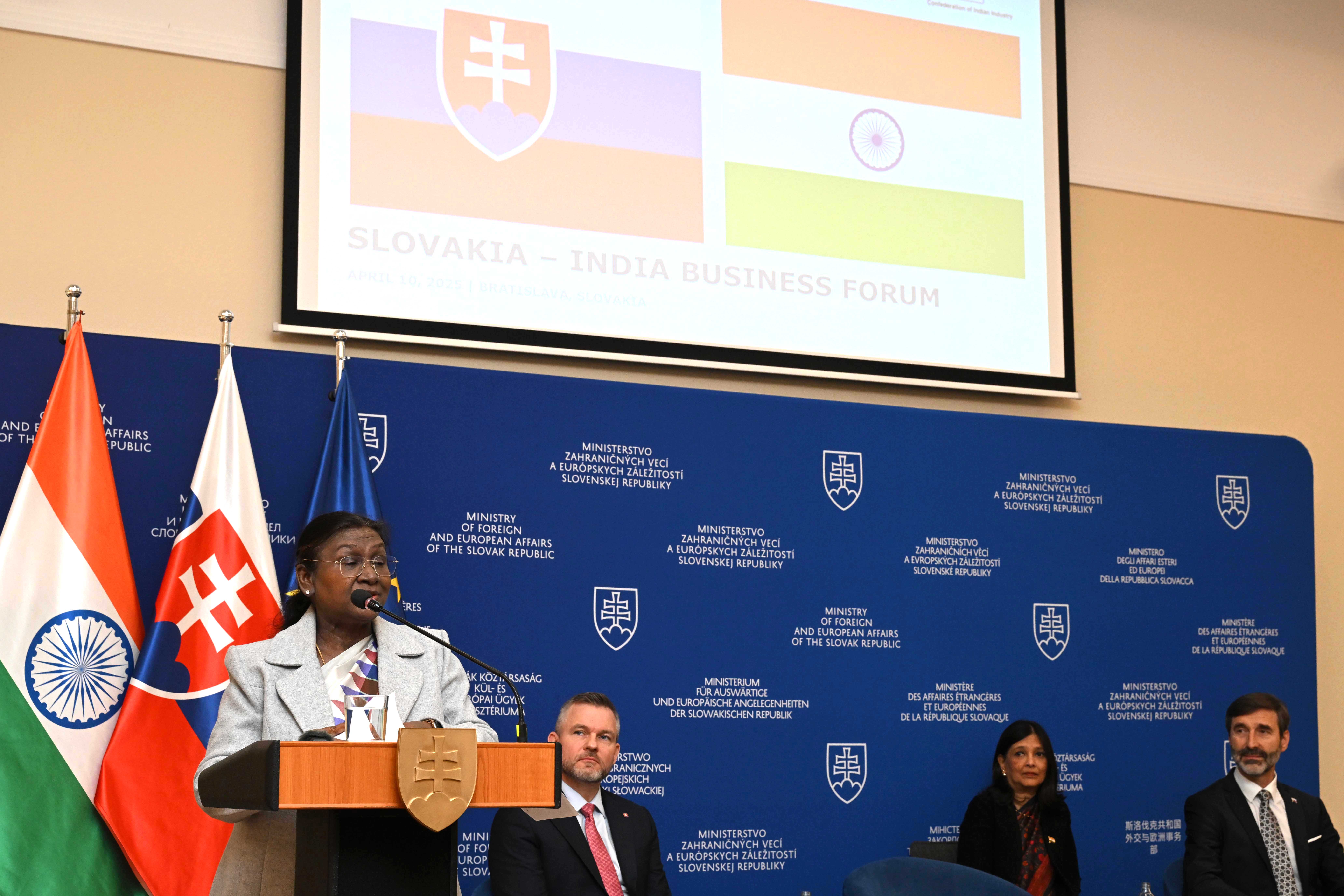 President Droupadi Murmu attends Slovakia-India Business Forum in Bratislava on 10 Apr 2025