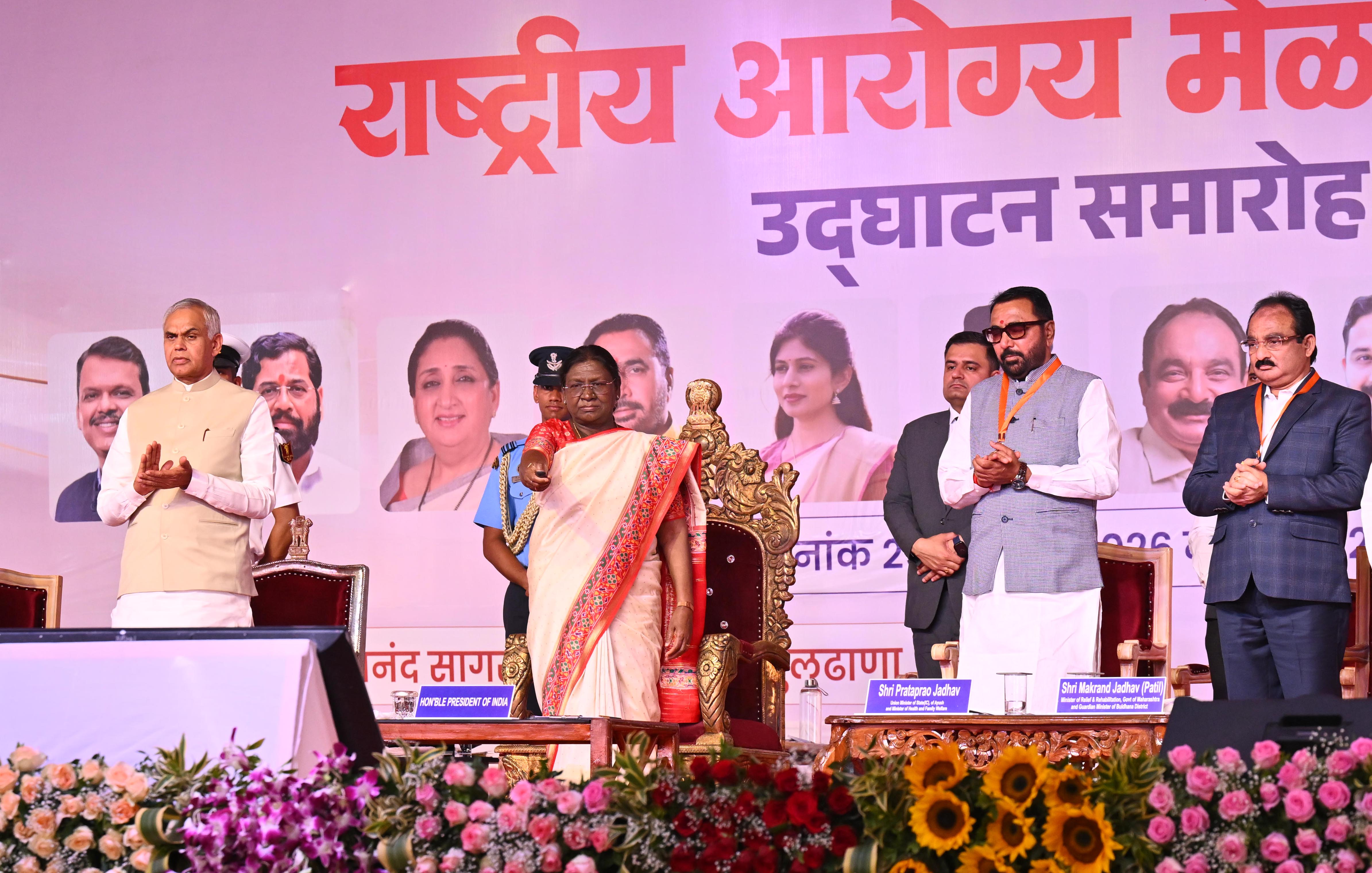 President Droupadi Murmu graces the 'National Arogya Fair 2026' at Shegaon, Maharashtra being organized by the Ministry of AYUSH, Govt of India on February 25, 2026