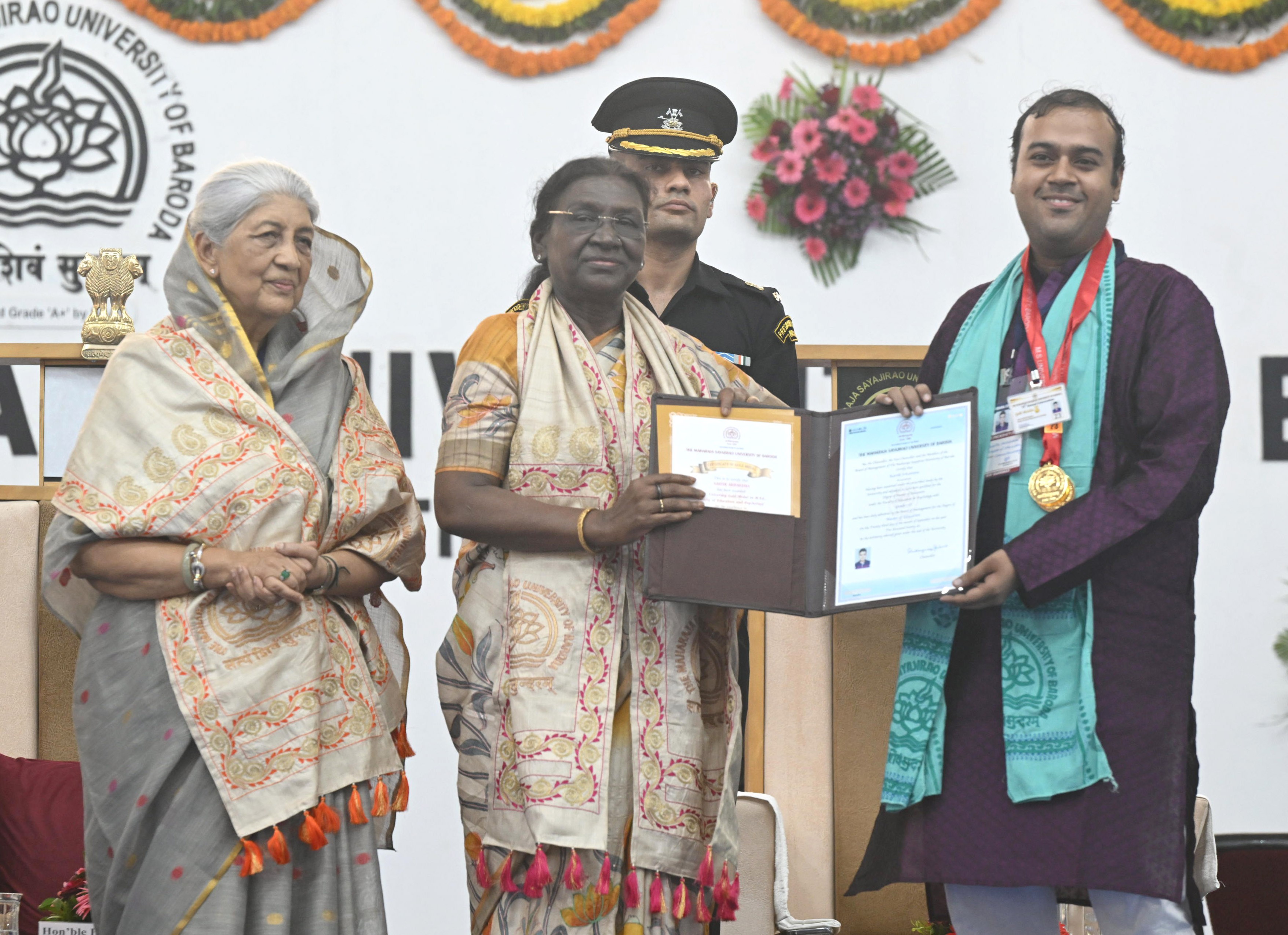 President Droupadi Murmu graces the 75th annual convocation ceremony of the Maharaja Sayajirao University of Baroda at Vadodara on September 23, 2026
