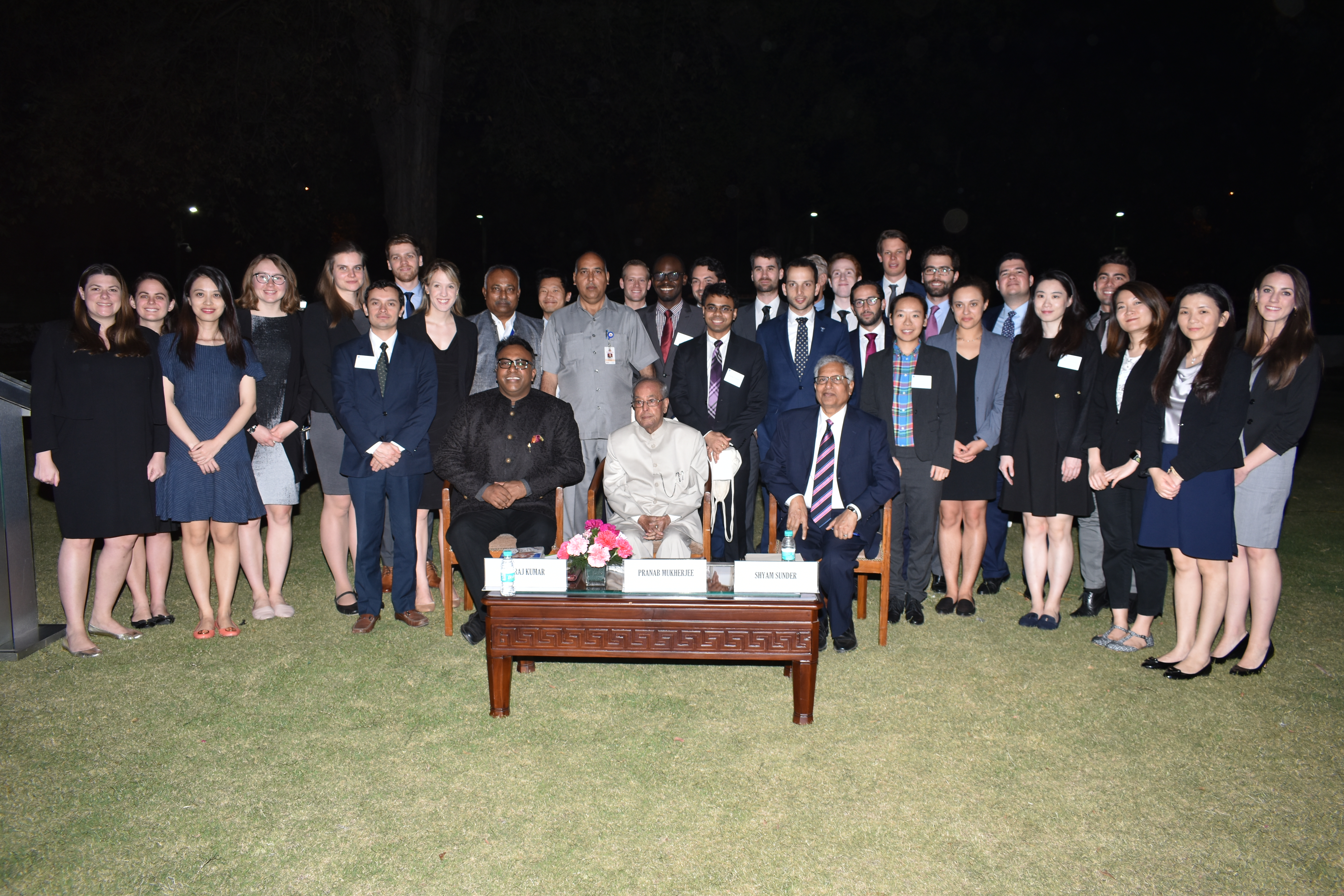 The Former President of India, Shri Pranab Mukherjee during an interaction with MBA students from Yale University at 10, Rajaji Marg in New Delhi on March 17, 2018.