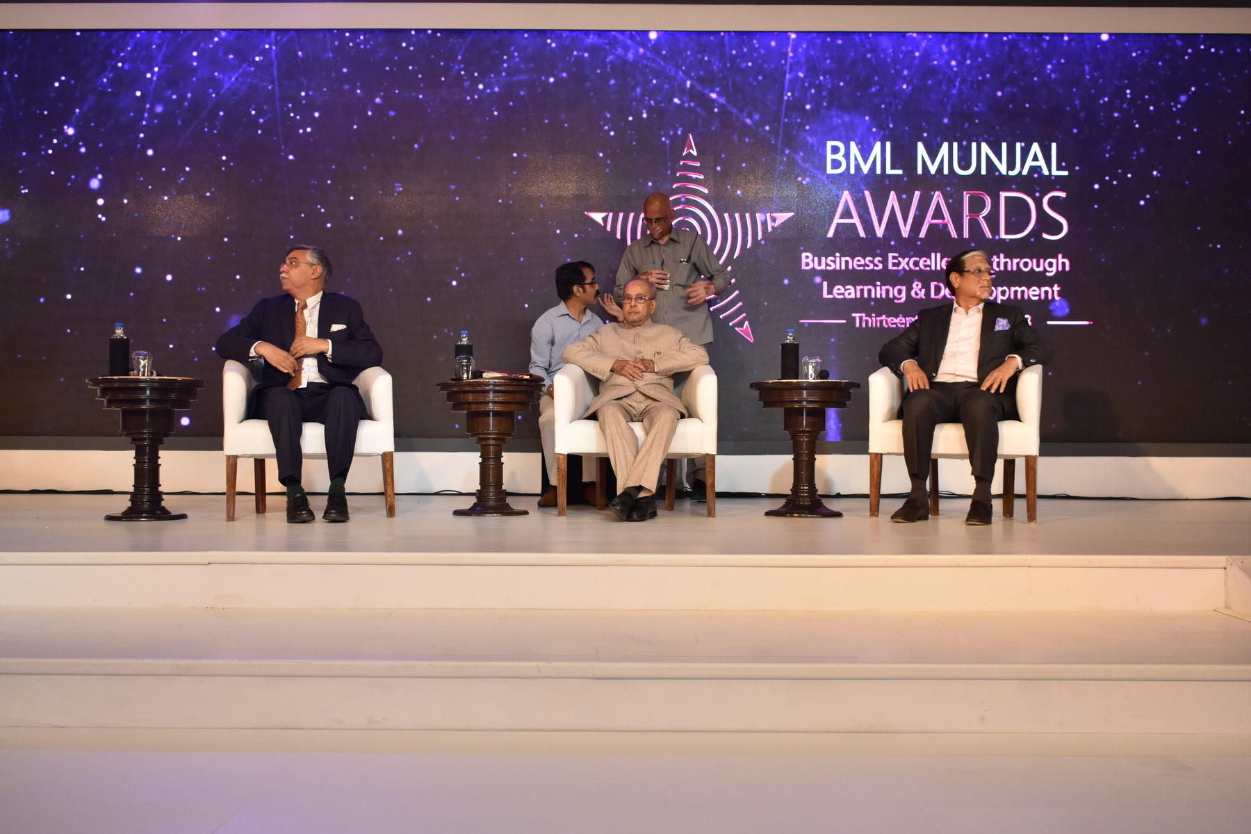 The Former President of India, Shri Pranab Mukherjee at the 13th BML Munjal Awards in New Delhi on April 19, 2018.