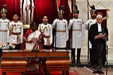 President administering the oath of office to Shri Justice Uday Umesh Lalit as the Chief Justice of the Supreme Court of India. 12_sk4_8964