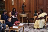 The Managing Director of the International Monetary Fund (IMF) calling on the President at Rashtrapati Bhavan on September 9, . 18_gsr_0819
