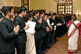 President with the Officers/Officer Trainees of Indian Defence Estates Service, Indian Skill Development Service, Indian Trade.. 31_vg51638