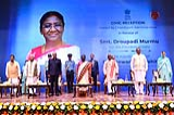 President attending a civic reception hosted in her honour at Punjab Raj Bhavan in Chandigarh on October 8, 2022. 40_vg53860