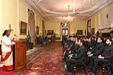President addressing the Officer Trainees/Officers of Indian Police Service, Indian Postal Service, Indian Railway Accounts Se... 68_gsr_2126