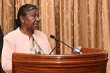 President addressing the Probationers of Indian Forest Service at Rashtrapati Bhavan on December 21, 2022. 77_gsr_4979