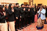President with the Officer Trainees of Military Engineer Services (MES) at Rashtrapati Bhavan on January 5, 2023. 3_image-2.jpeg