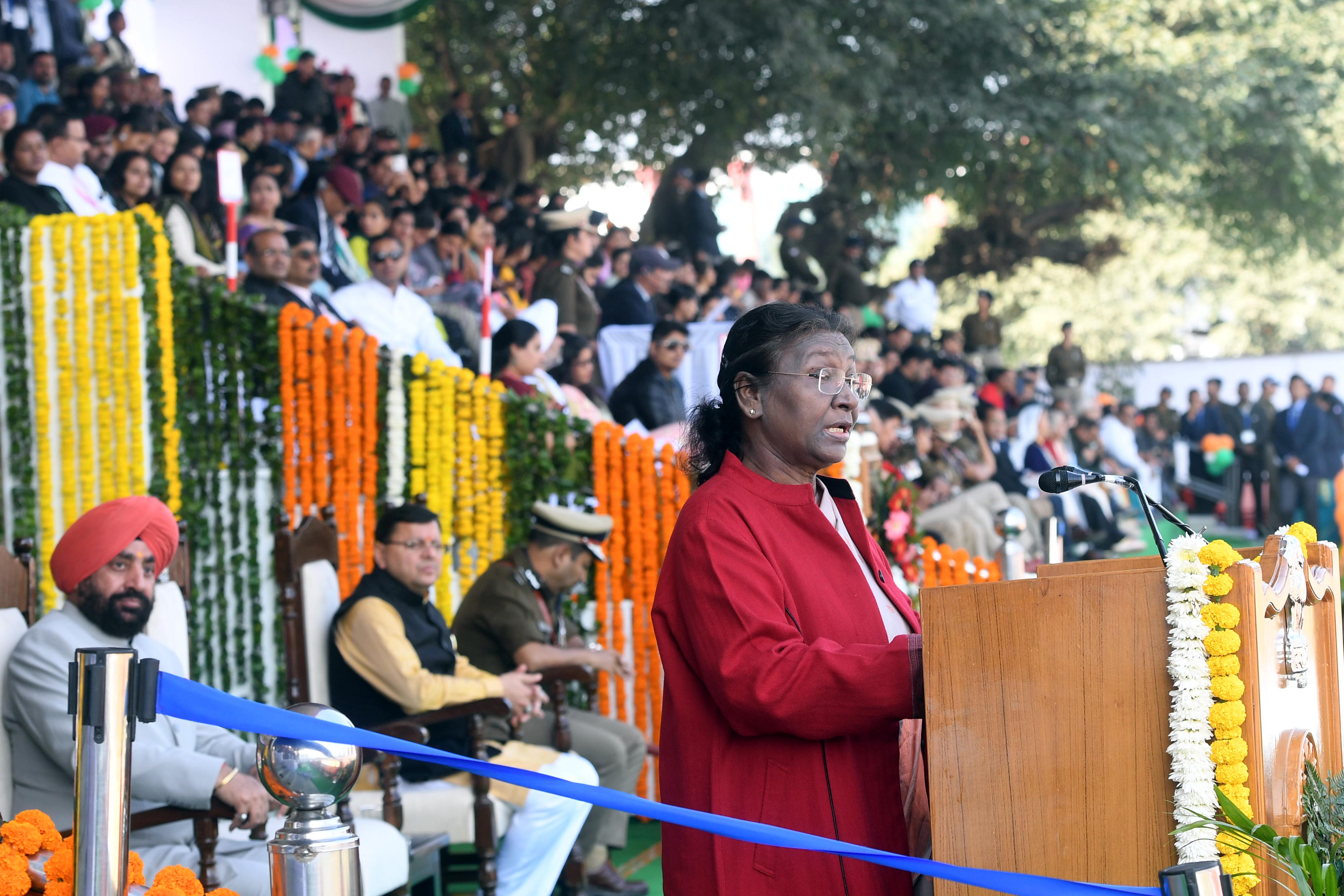 President gracing the Uttarakhand State Foundation Day programme at Dehradun on November 9, 2023. President gracing the Uttarakhand State Foundation Day programme at Dehradun on November 9, 2023.