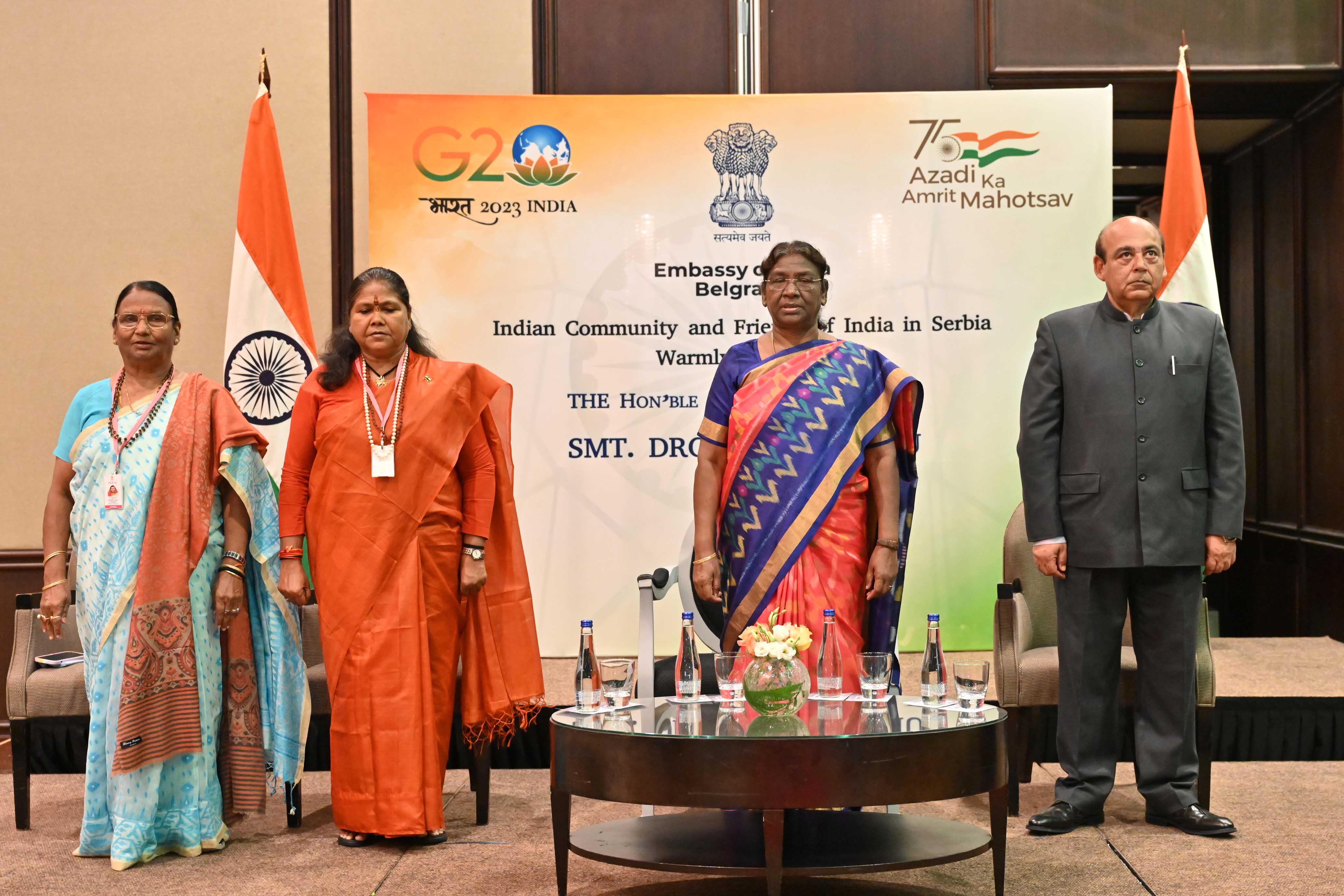President interacting with Indian community and friends of India in Belgrade, Serbia on 7 Jun 2023. President interacting with Indian community and friends of India in Belgrade, Serbia on 7 Jun 2023.