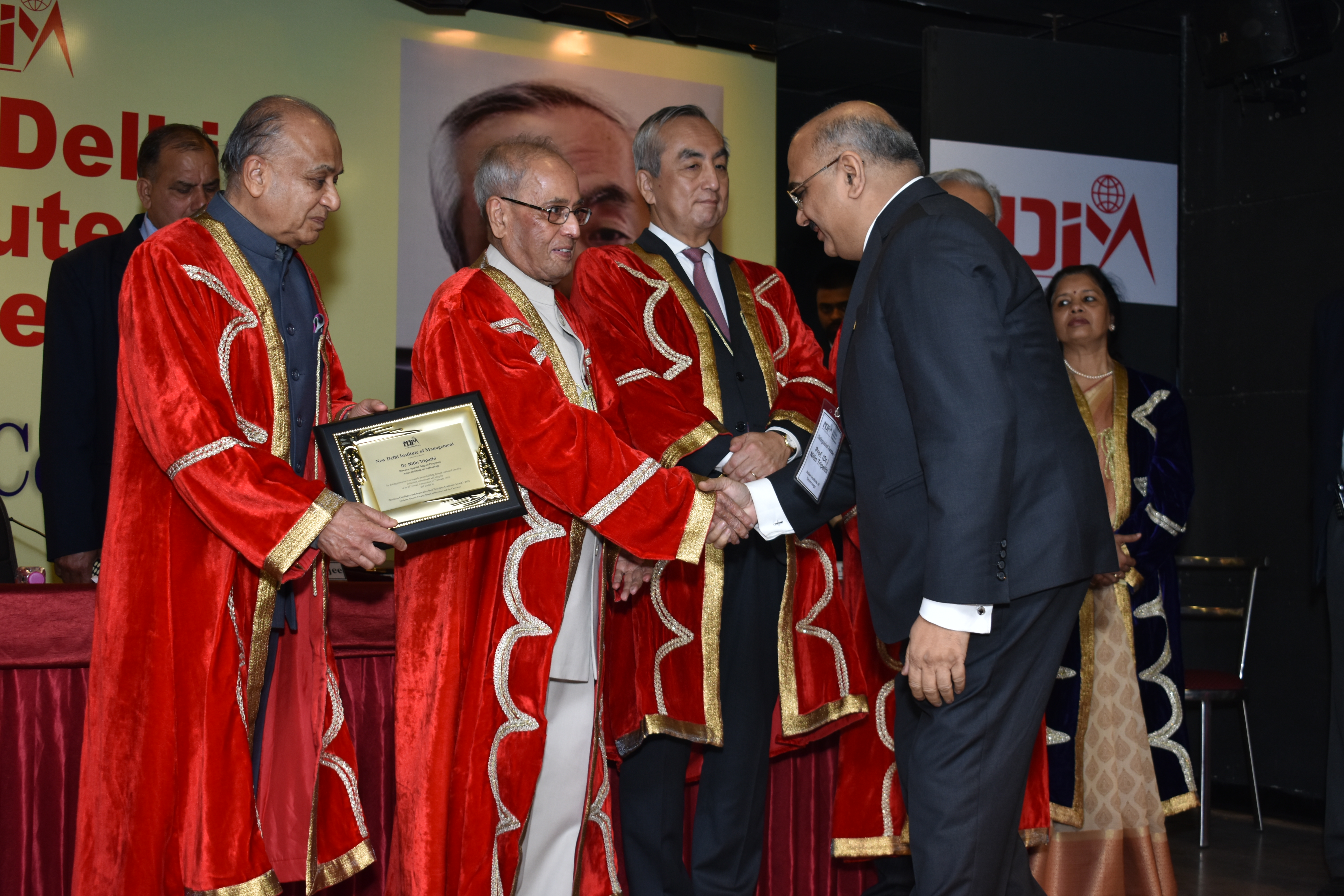 The Former President of India, Shri Pranab Mukherjee at the Annual Convocation of New Delhi Institute of Management (NDIM) in New Delhi on February 17, 2018.