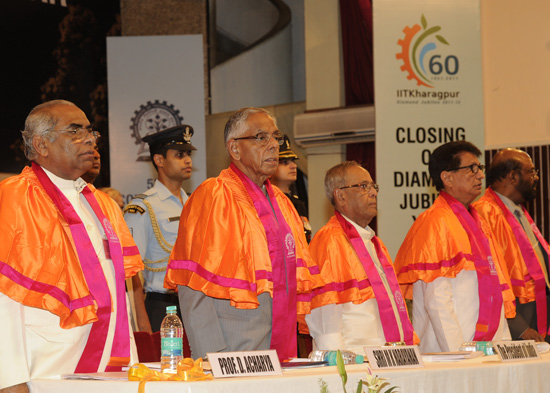 The President of India, Shri Pranab Mukherjee, at the Culmination of the Diamond Jubilee Celebration of Indian Institute of Technology, Kharagpur on September 15, 2012.