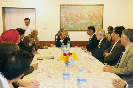 The President of India, Shri Pranab Mukherjee Meeting with Intellectuals at Srinagar in Jammu & Kashmir on September 27, 2012.