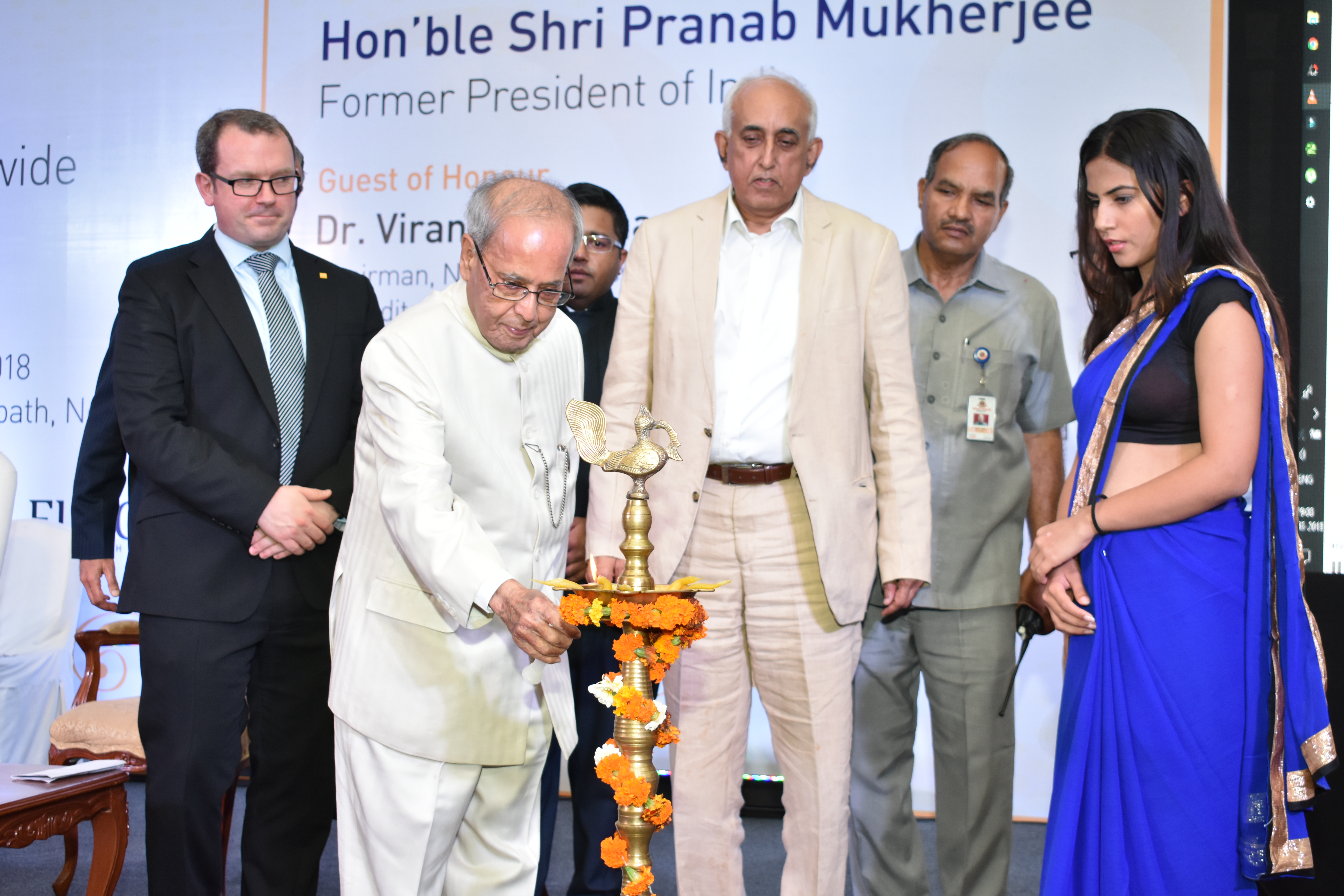 The Former President of India, Shri Pranab Mukherjee at the launch of QS Ratings in New Delhi on March 21, 2018.