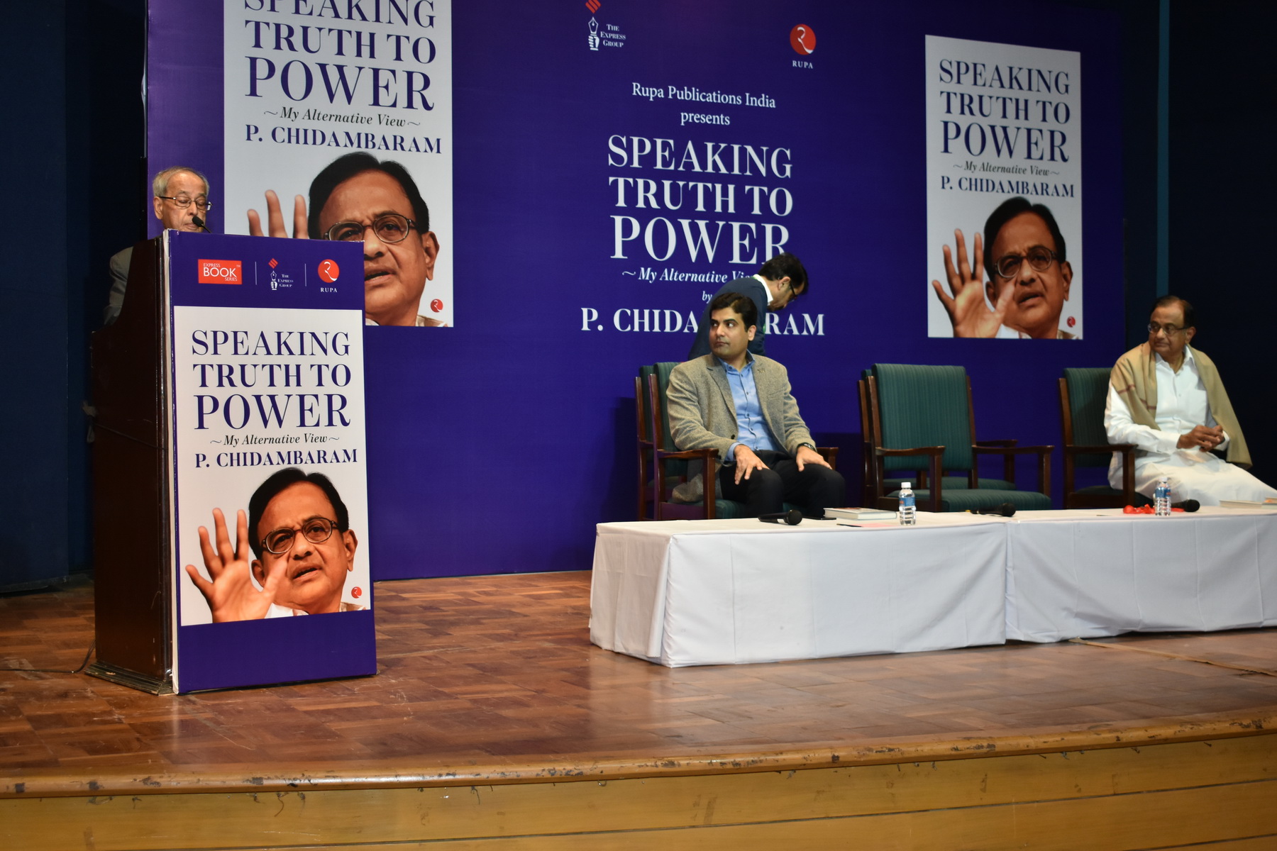 The Former President of India, Shri Pranab Mukherjee at the Book Launch of Shri P. Chidambaram's ‘SPEAKING TRUTH TO POWER' in New Delhi on January 30, 2018.