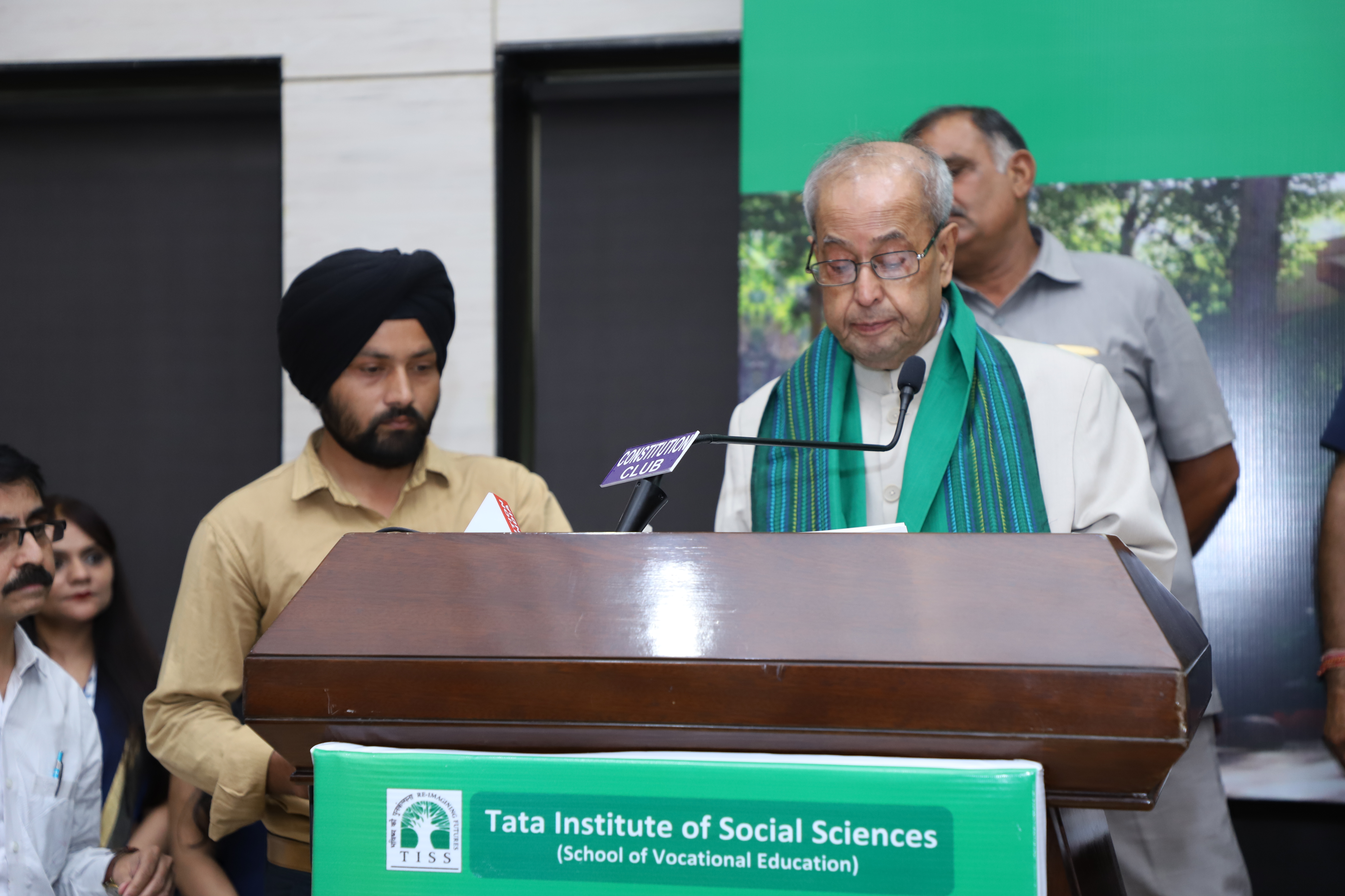 The Former President of India, Shri Pranab Mukherjee at the TISS-SVE Annual Convocation in New Delhi on June 02, 2018.