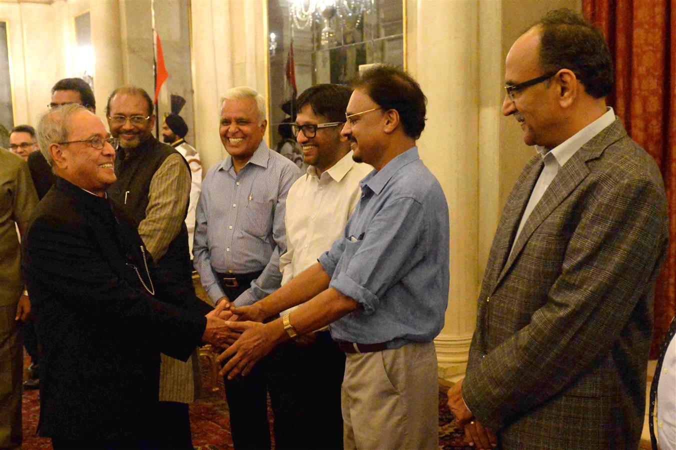 The President of India, Shri Pranab Mukherjee Hosting Dinner to Media Personnel at Rashtrapati Bhavan on July 3, 2017.