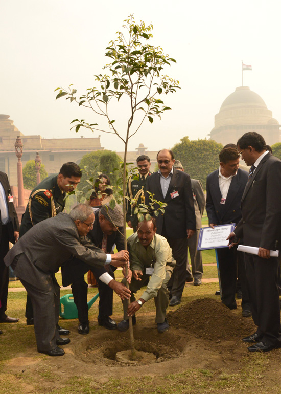 The Speaker of Lok Sabha, Smt Meira Kumar greeting the President of India, Shri Pranab Mukherjee at Rashtrapati Bhavan in New Delhi on the occasion of his 77th birthday on December 11, 2012.