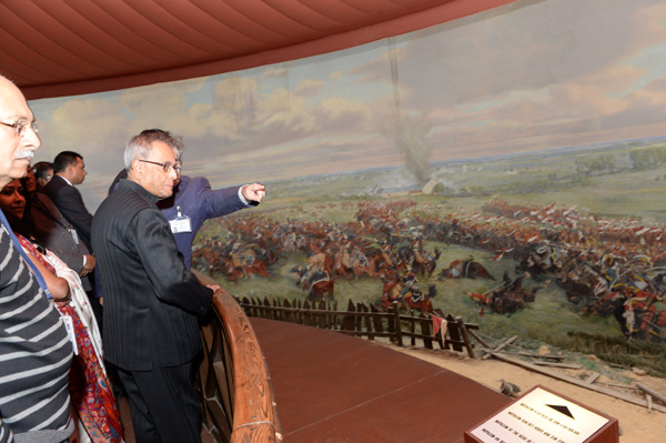 The President of India Shri Pranab Mukherjee Visiting the Waterloo at Brussels in Belgium on October 3, 2013.