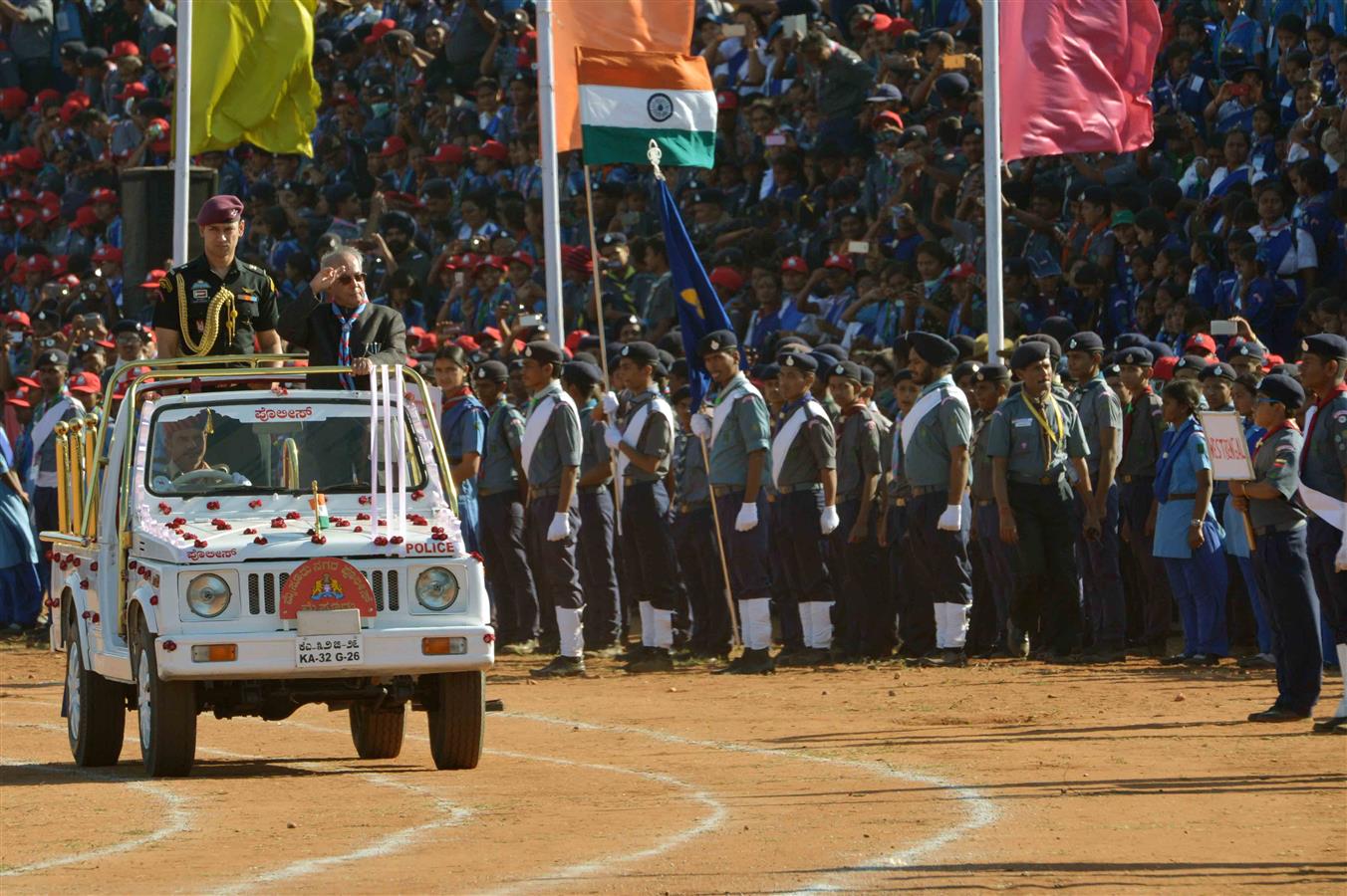 The President of India, Shri Pranab Mukherjee at the inauguration of the 17th National Jamboree of the Bharat Scout and Guides at Mysore on December 29, 2016. 