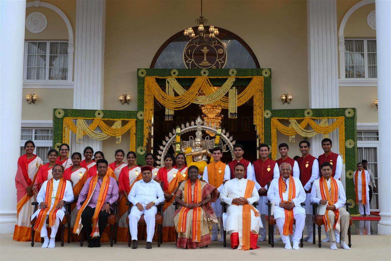 The President of India, Smt Droupadi Murmu gracing the 2nd convocation of Sri Sathya Sai University for Human Excellence at Muddenahalli, Karnataka on July 3, 2023.