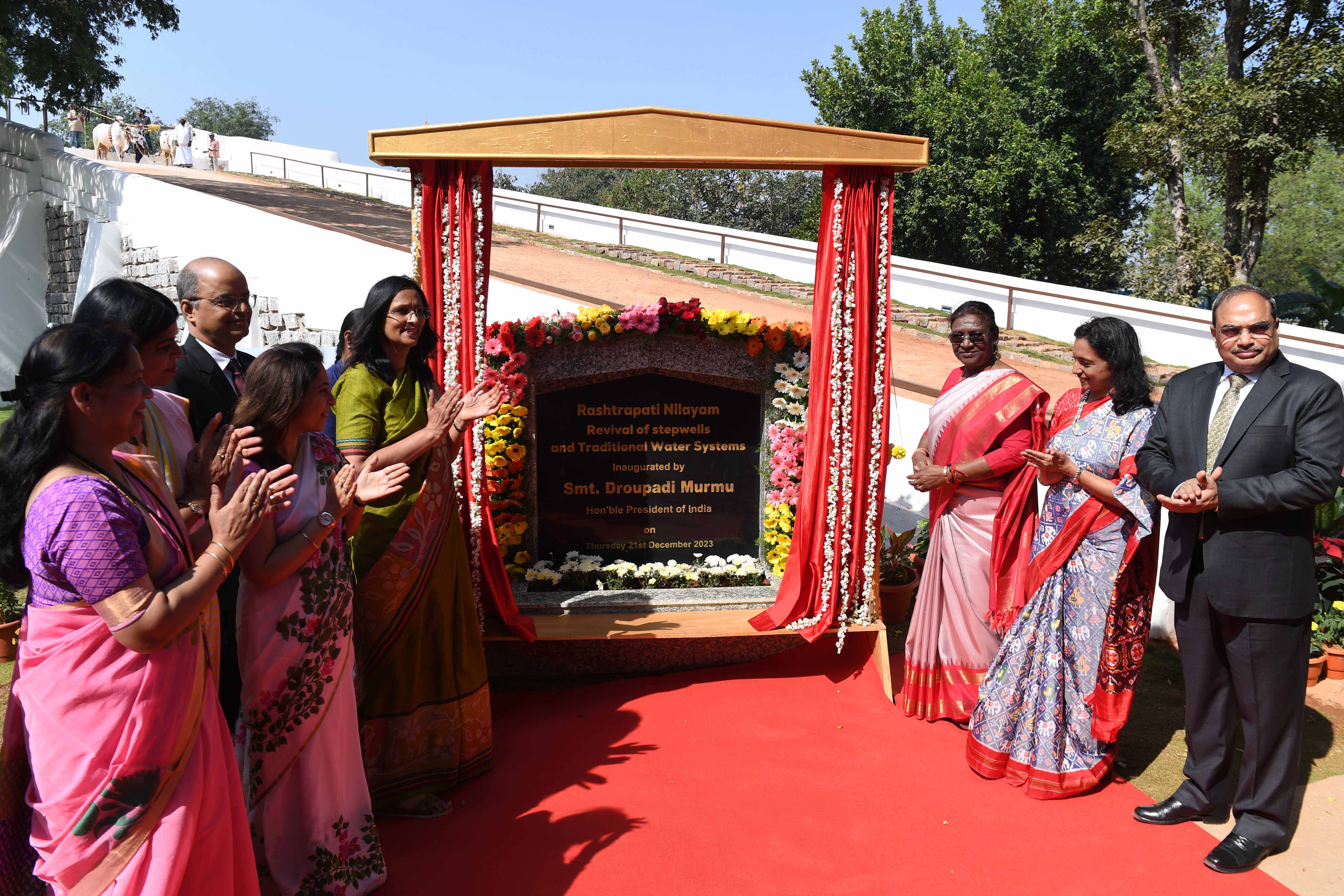 The President of India, Smt Droupadi Murmu inaugurated Restoration of step wells and traditional irrigation system at Rashtrapati Nilayam on December 21, 2023.