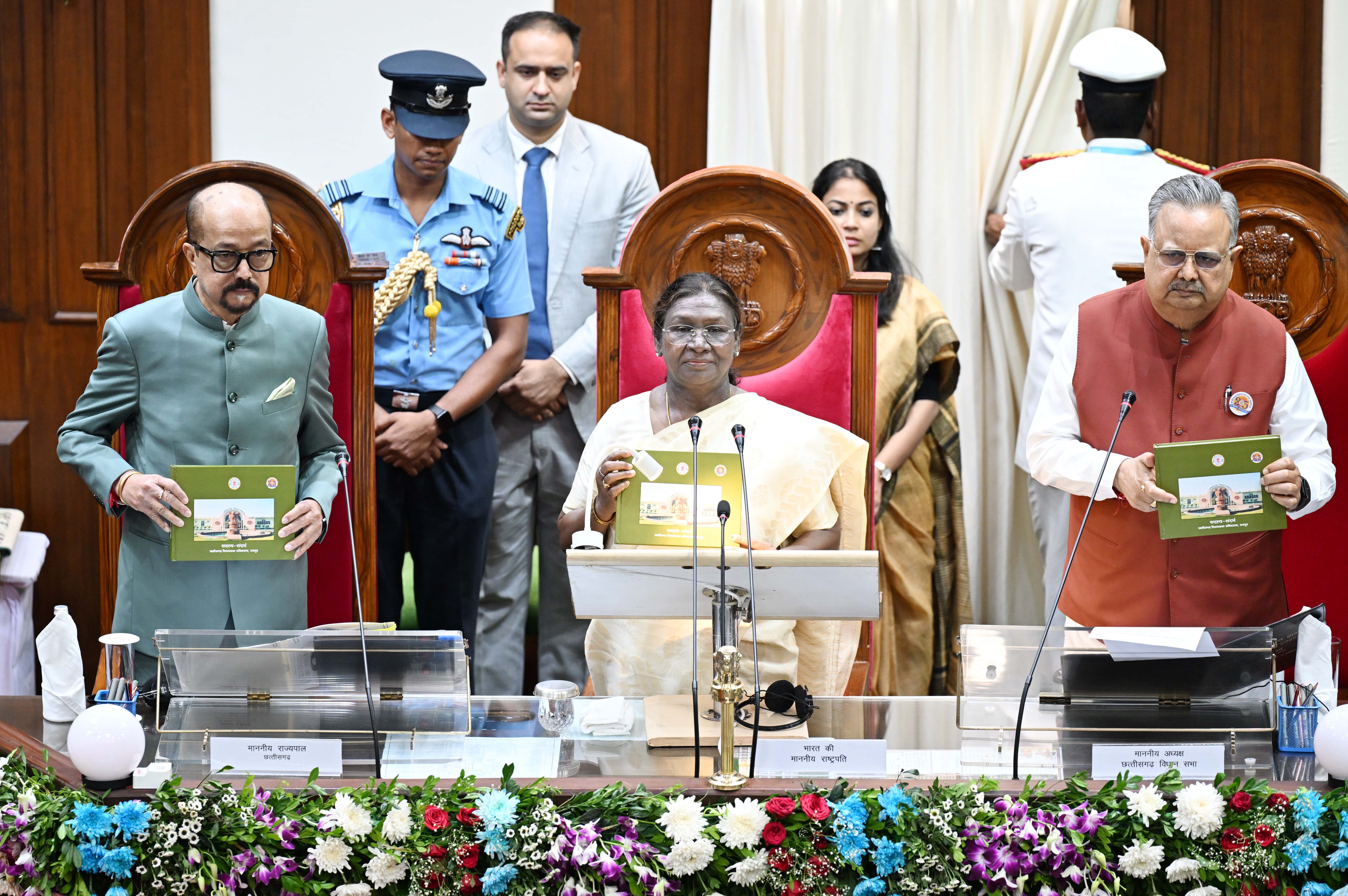 The President of India, Smt Droupadi Murmu graced the silver jubilee function of Chhattisgarh Legislative Assembly at Raipur on March 24, 2025.